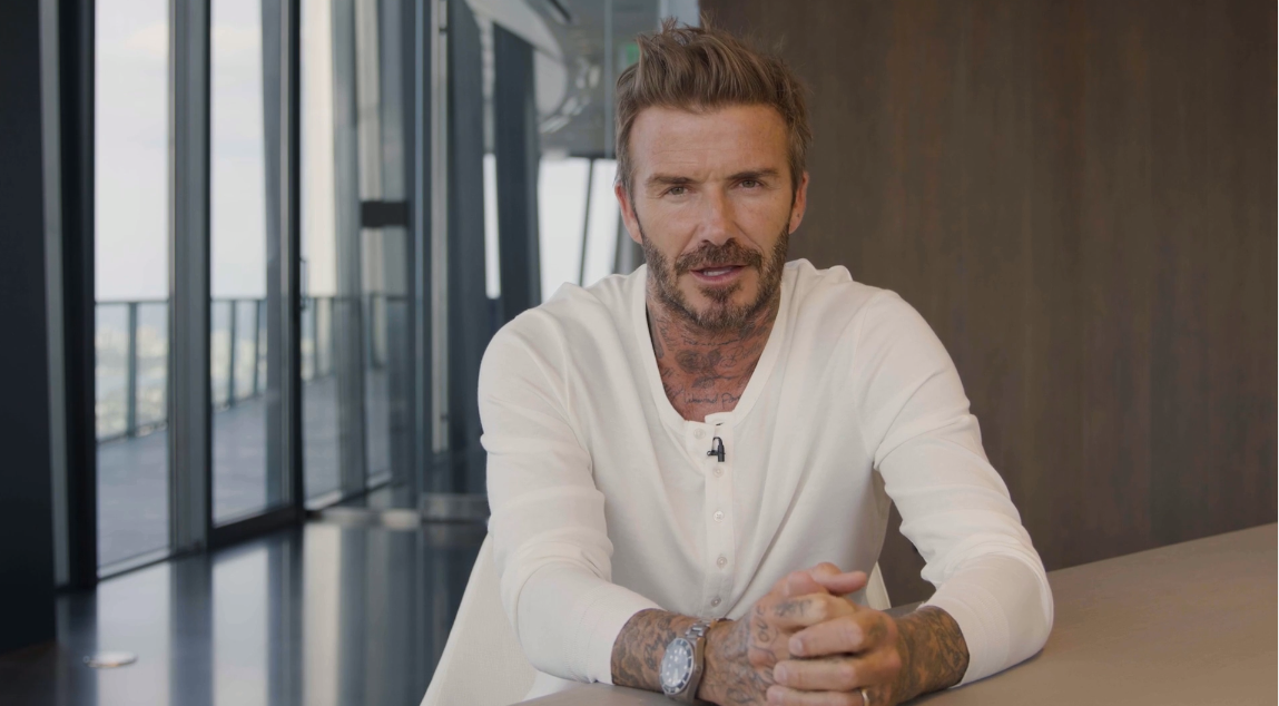Football star David Beckham interview's at Miptv Digital 